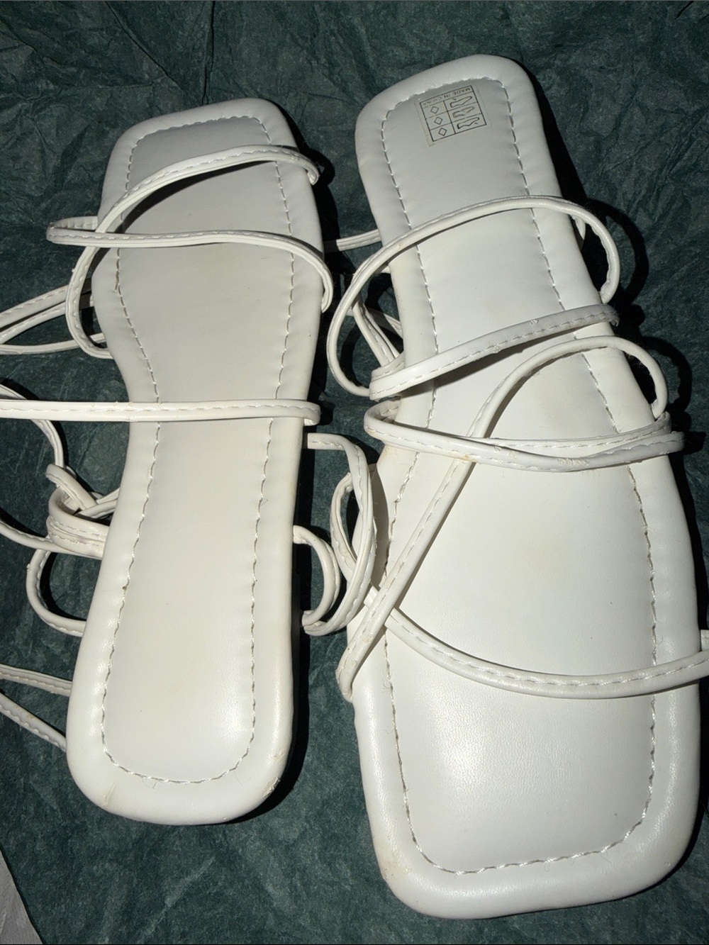 White lace up shoes